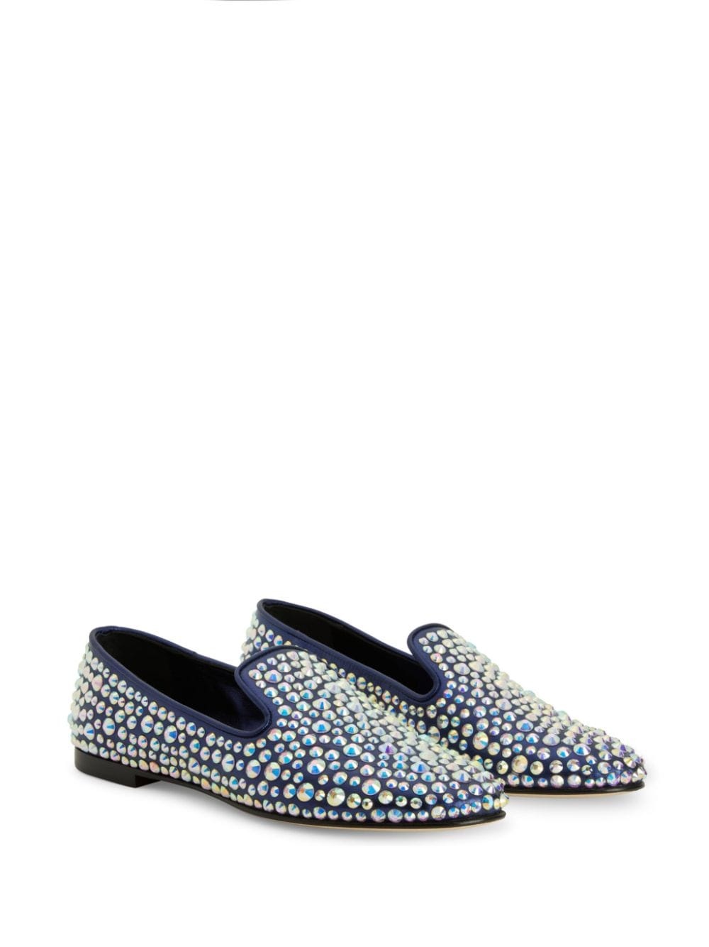 Evangeline rhinestone-embellished suede loafers - 2