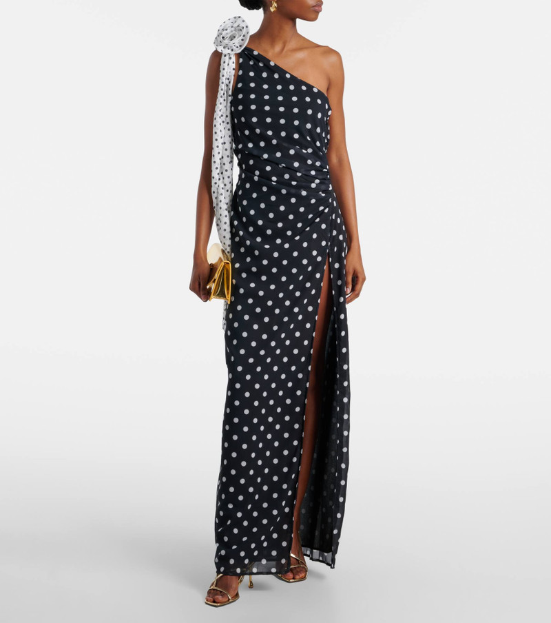 BANANHOT Louise polka-dot one-shoulder maxi dress outlook