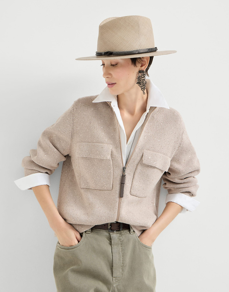 Cotton Diamond yarn double knit outerwear jacket 5