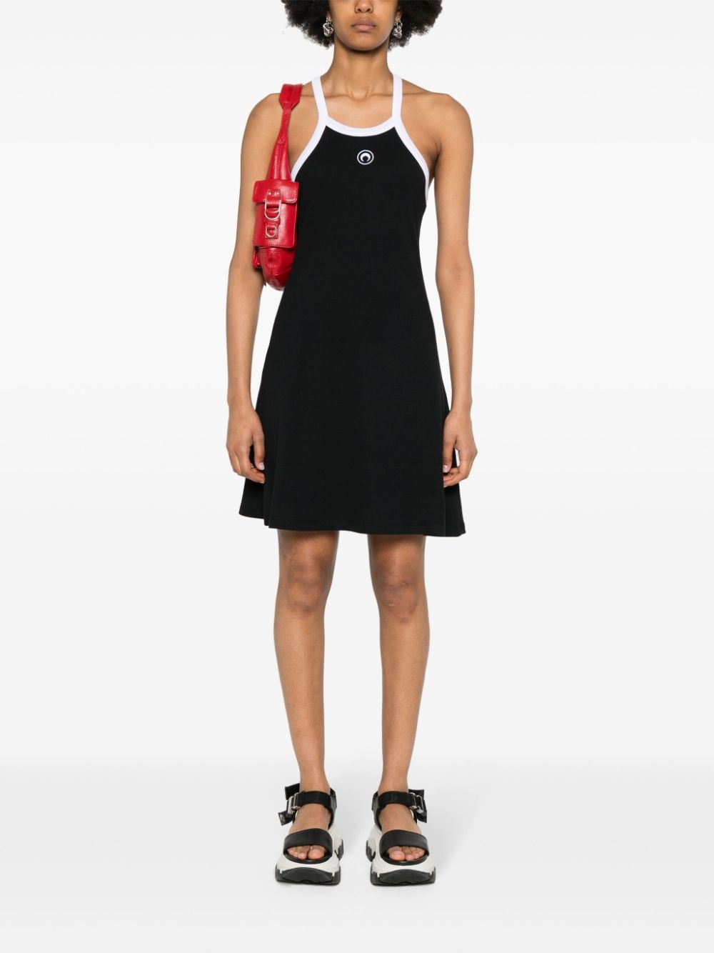 Crescent Moon-embroidered mini dress - 2