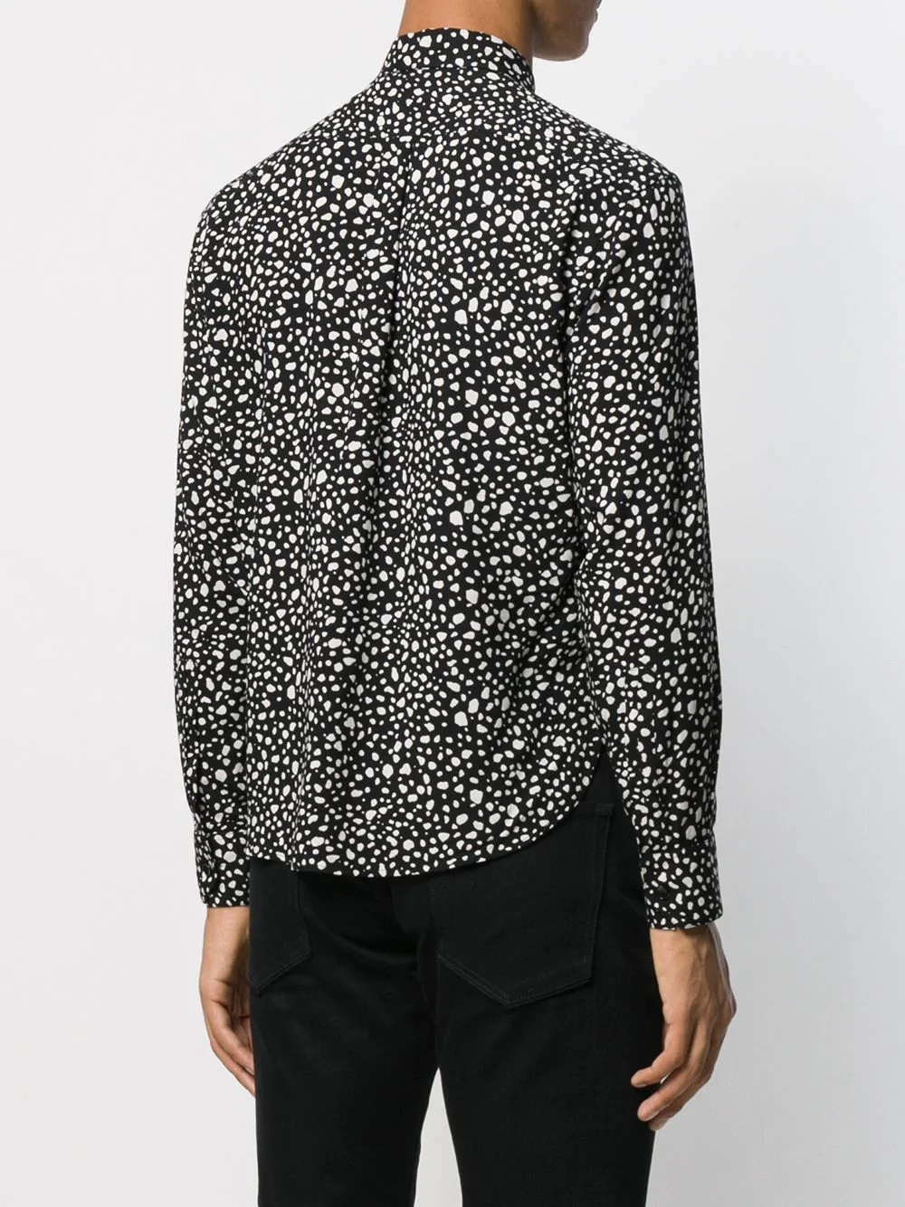 cropped speckle print shirt - 4