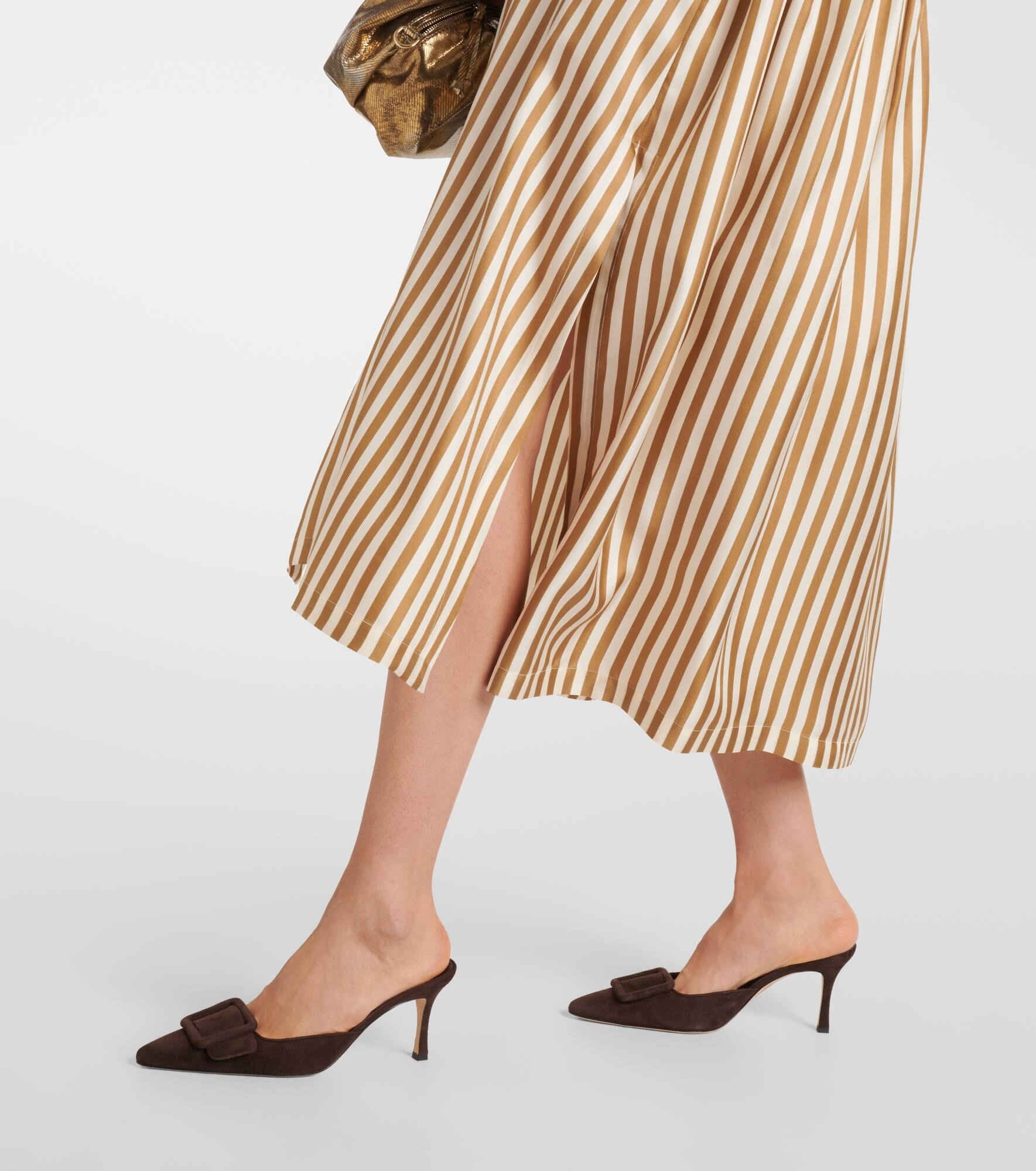 Faesite striped silk twill maxi dress - 6