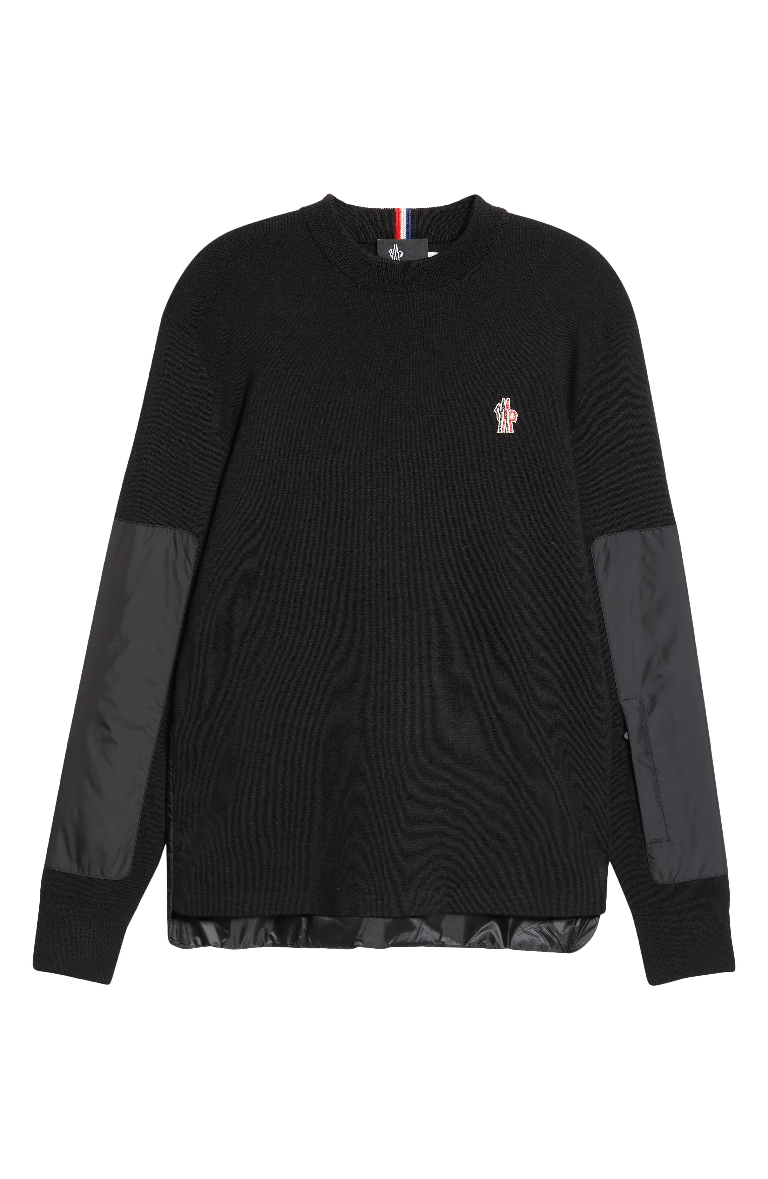 Moncler Grenoble Insulated Wool & Nylon Crewneck Sweater in Black at Nordstrom - 5
