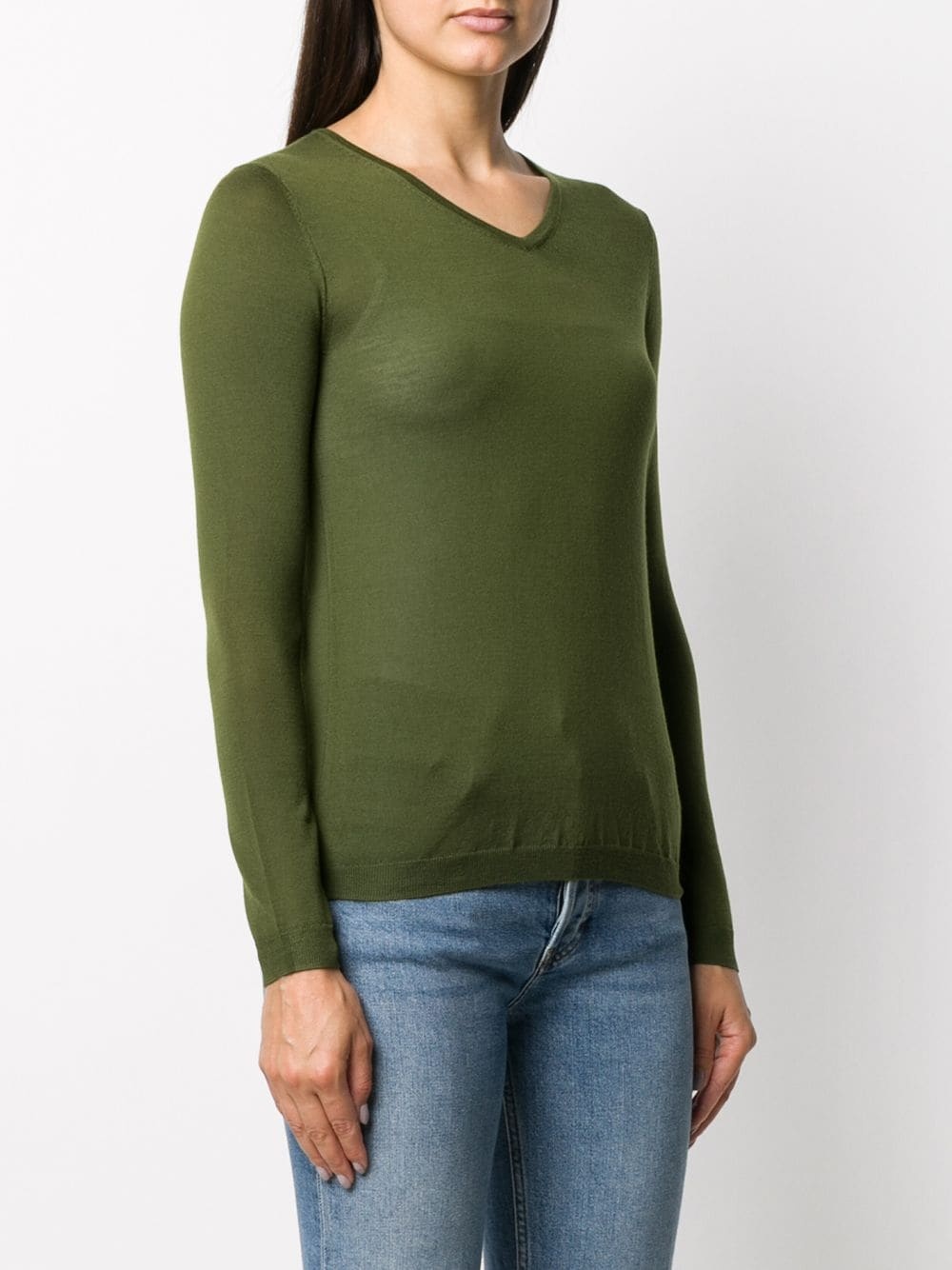 v-neck long-sleeve jumper - 3