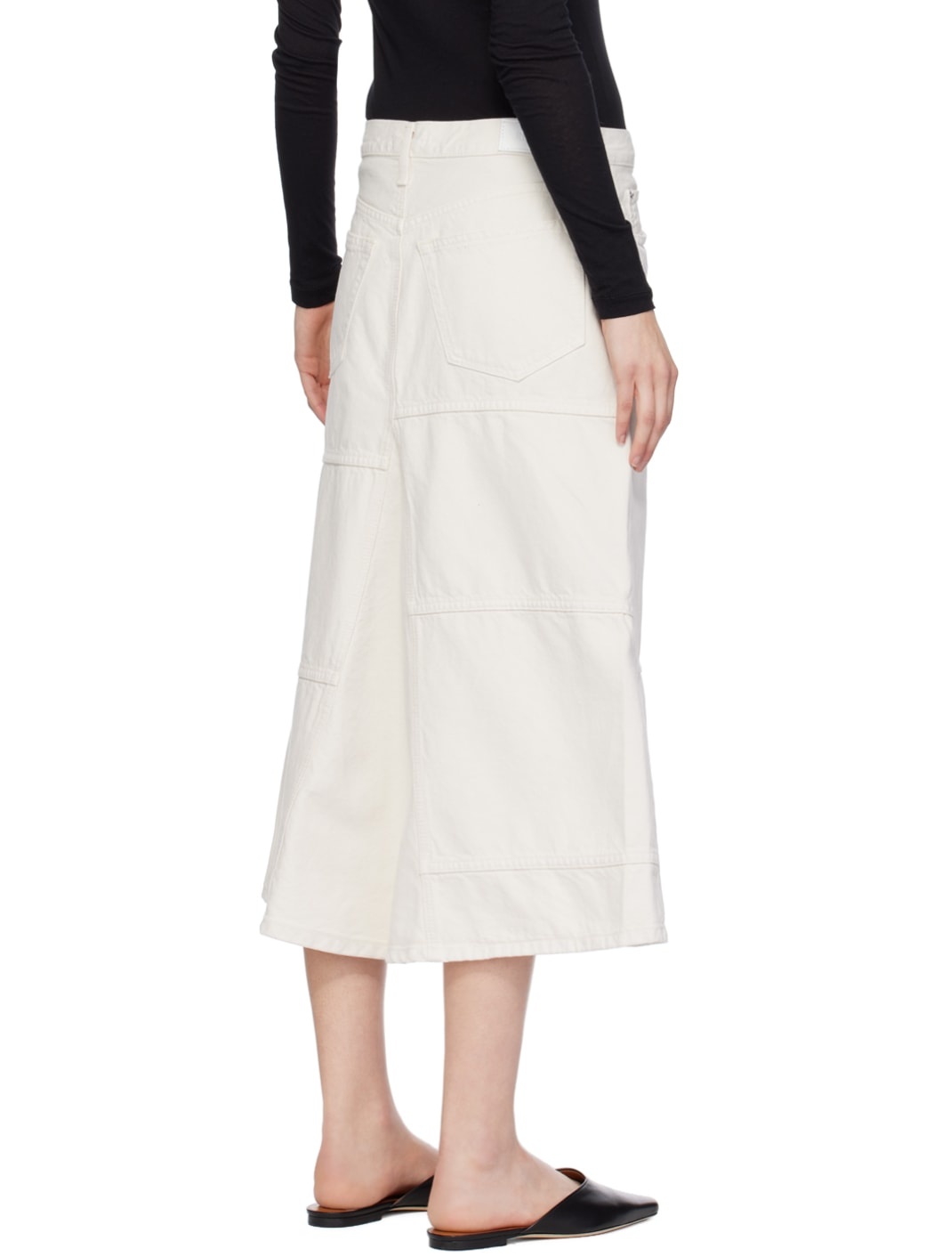 Off-White Seamed Denim Maxi Skirt - 3