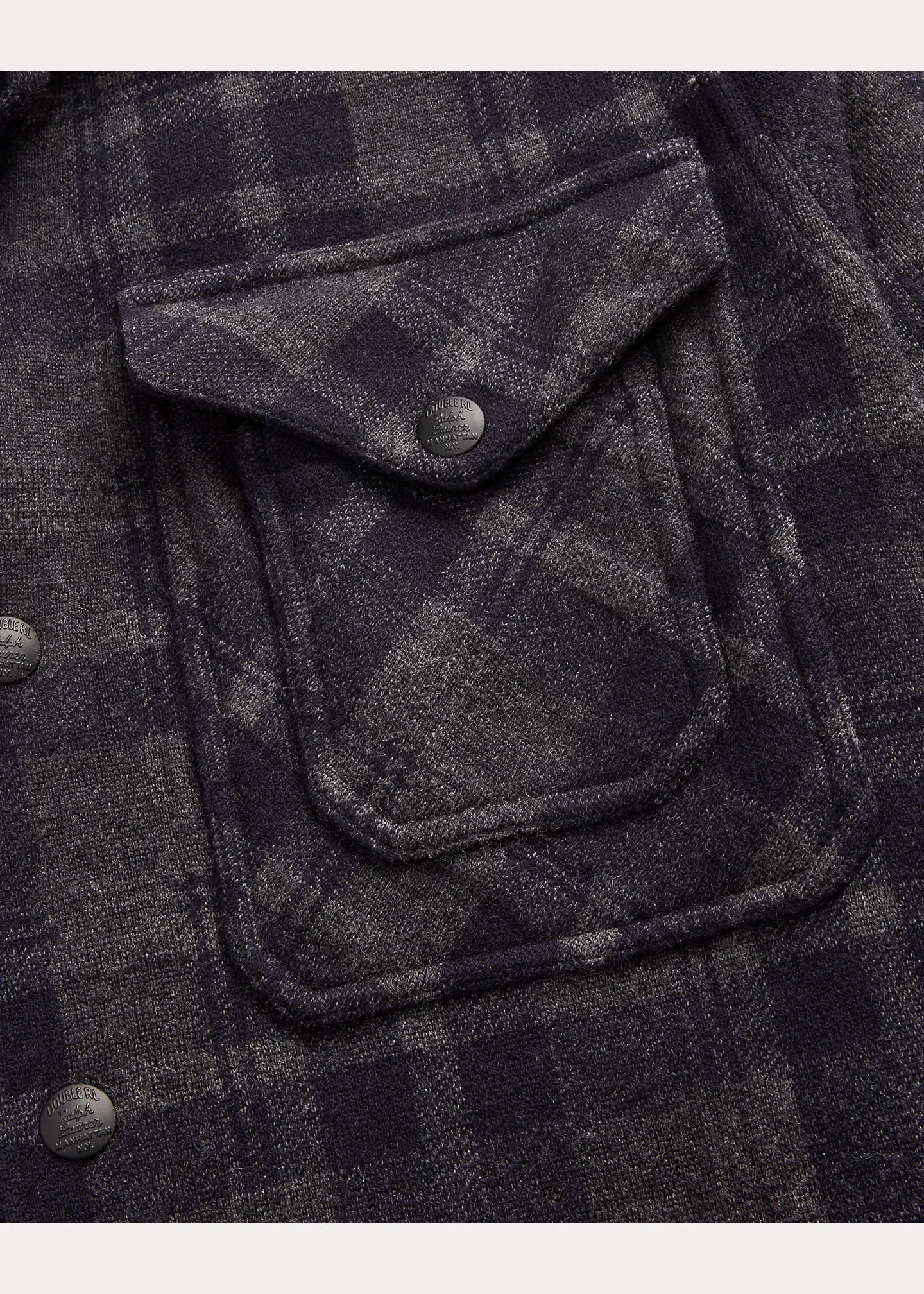 Plaid Wool Workshirt Sweater - 4