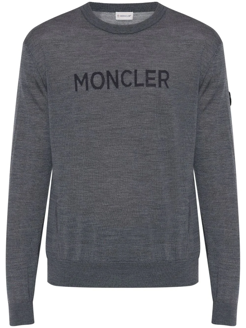 logo-print wool jumper - 1