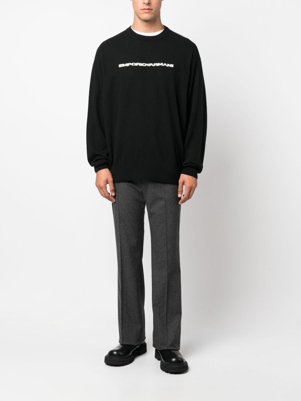 logo-print crew-neck jumper - 2