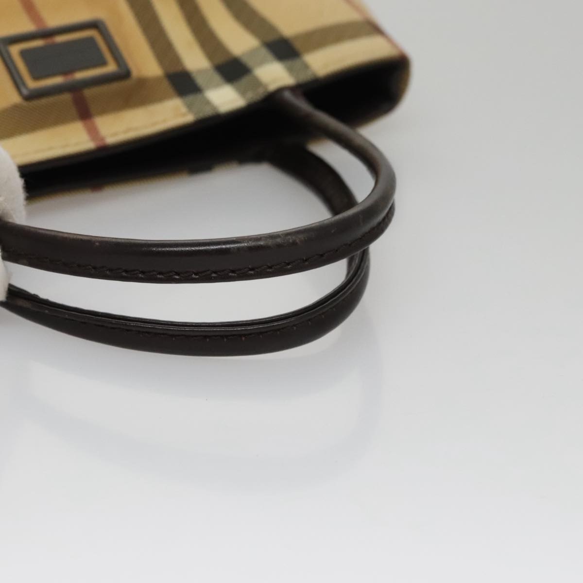 Burberry Nova Check Hand Bag Pvc Leather Beige - 8