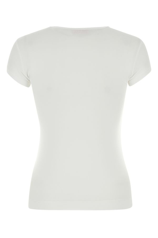【関税&送料込】Diesel White Stretch Cotton T-Angie T-Shirt T-ANGIE Woman: Cotton T-shirt with cut-out D logo | Diesel