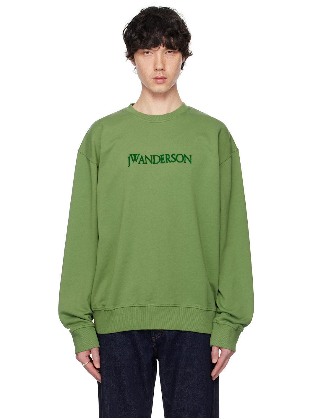 Green Logo Embroidery Sweatshirt - 1
