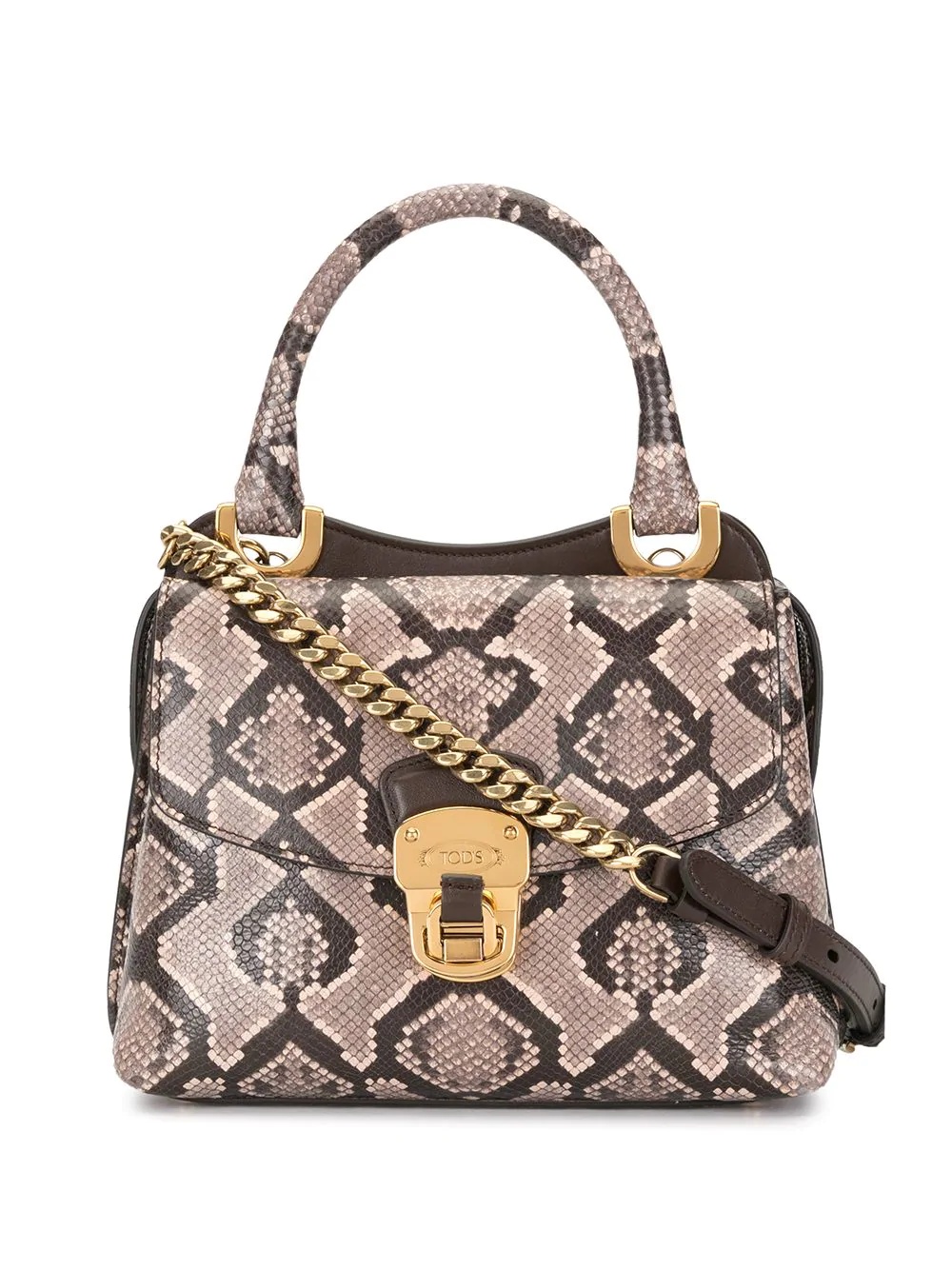 anaconda pattern top handle tote - 1