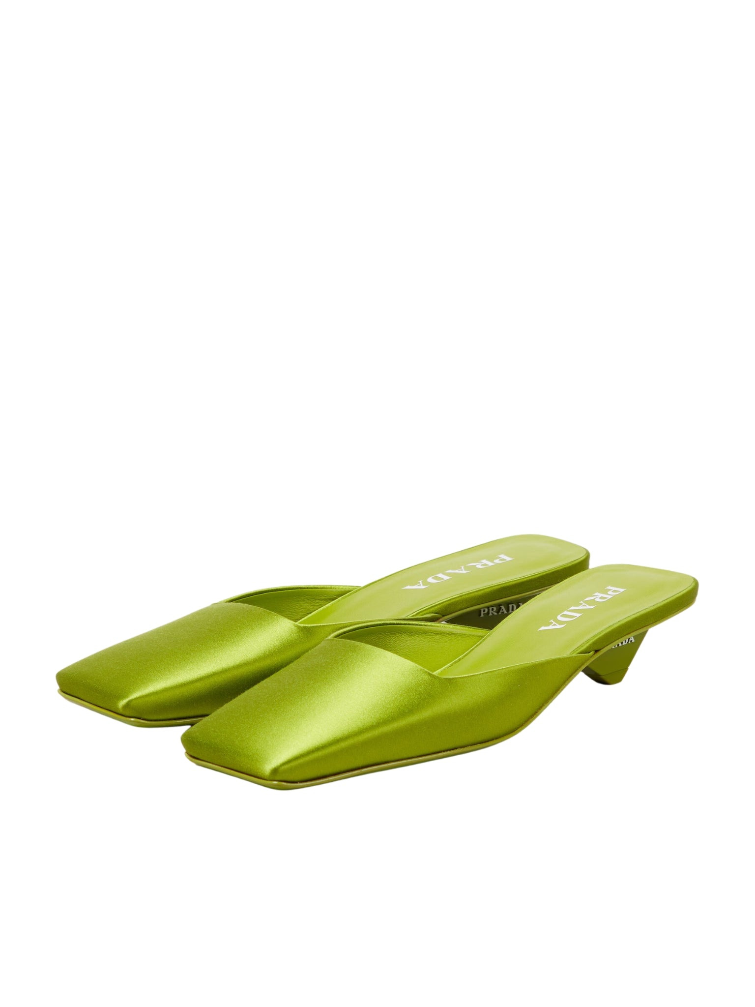 Green Satin Mules Loafers - 3