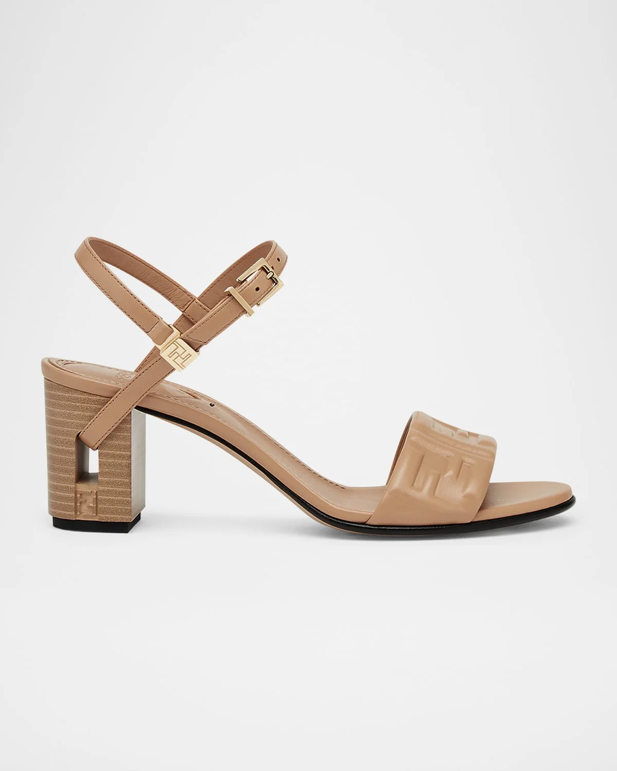 Delfina FF Leather Block-Heel Sandals - 1