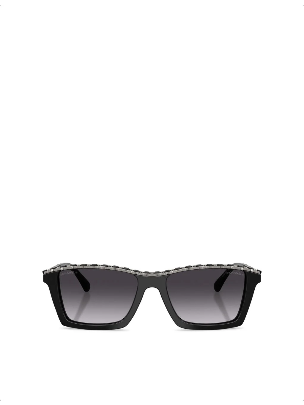 CH5548Q Rectangle-Frame Acetate and Leather Sunglasses - 1