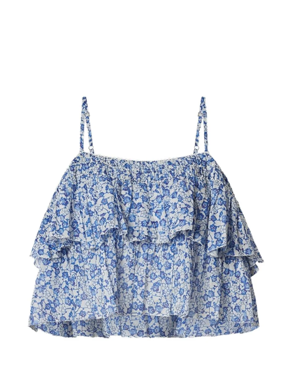 Erisa ruffled floral-print top - 1