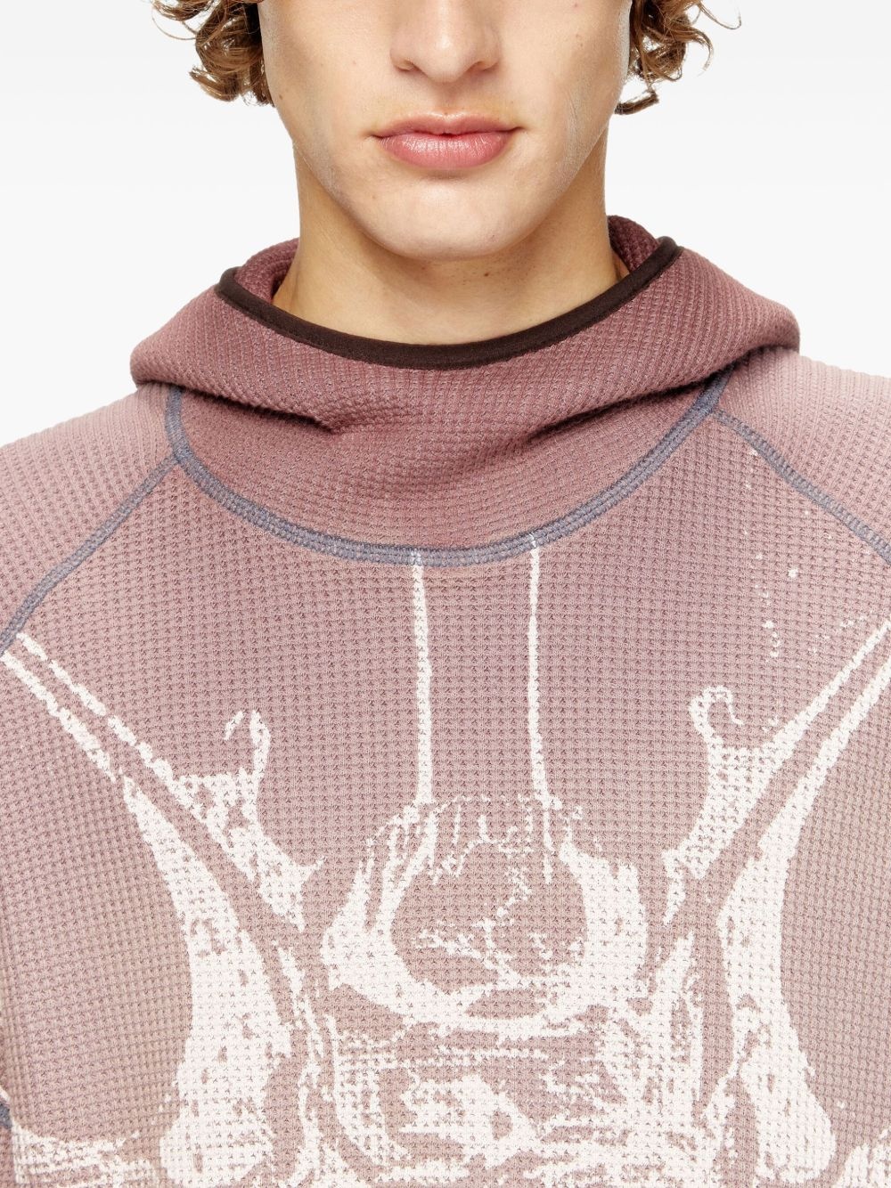 S-Waf-Hood-New waffle-knit hoodie - 5