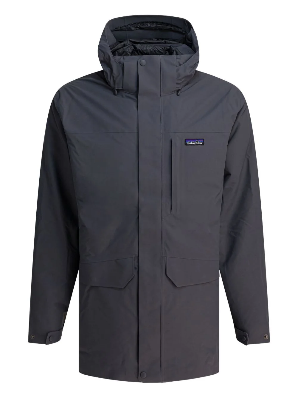 logo-patch padded coat - 1