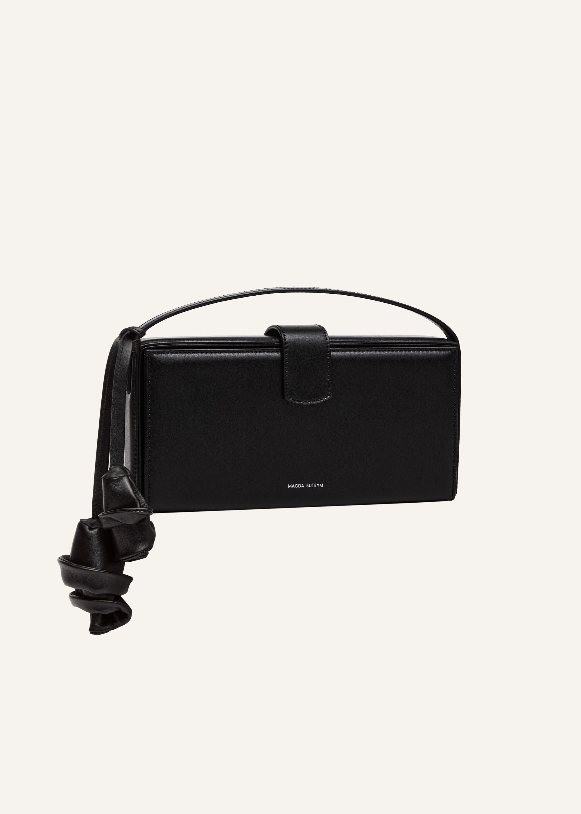 Apolonia bag in black leather with flower charm - 2