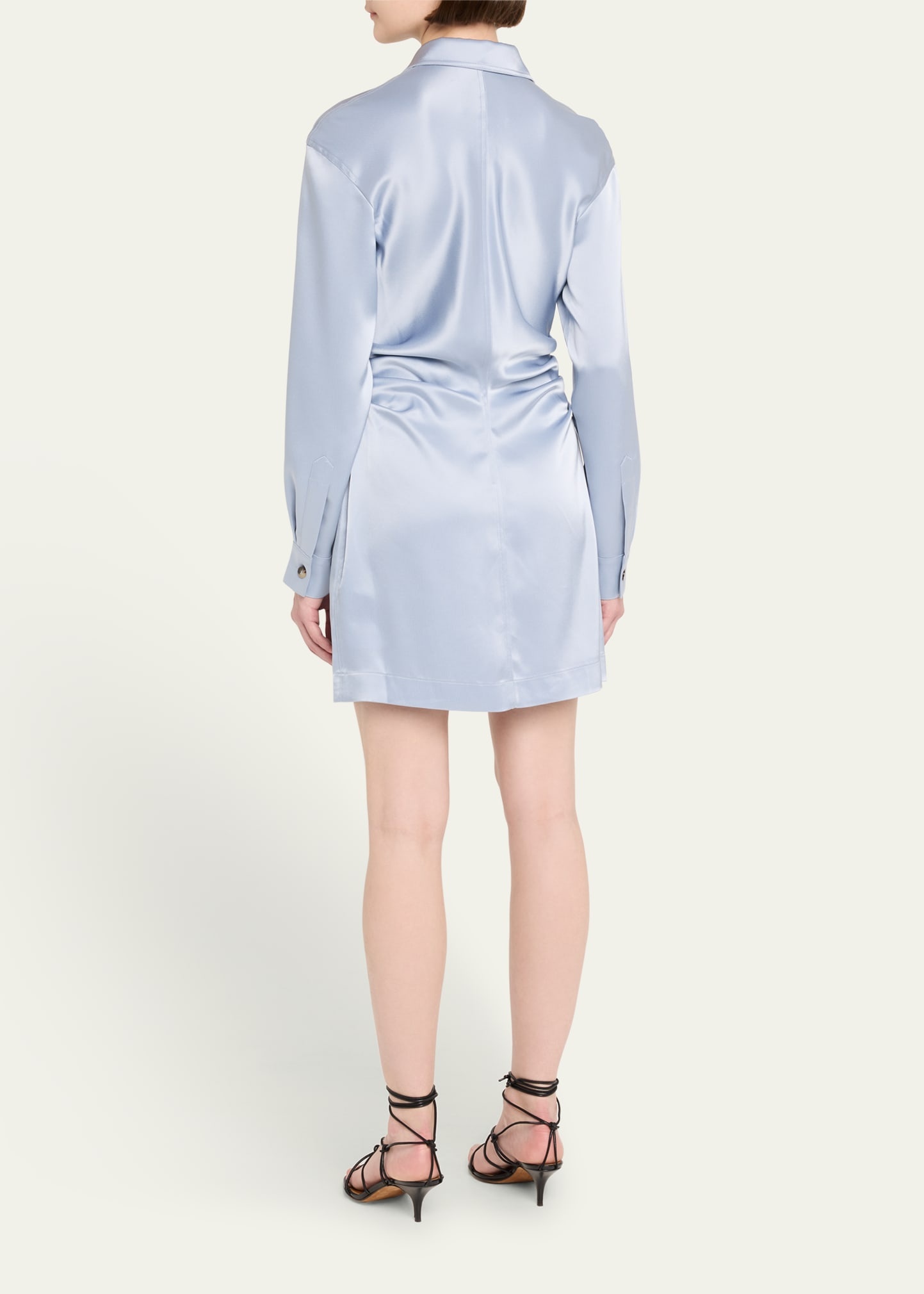 Arona Draped Slip Satin Mini Dress - 3