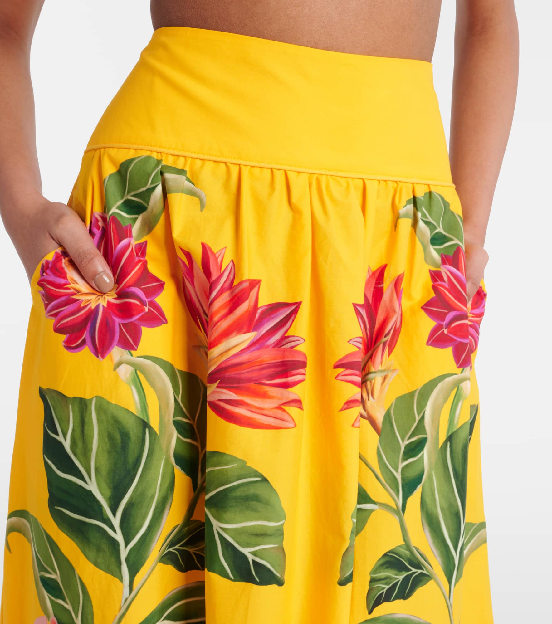 Spring Awakening floral cotton midi skirt - 4