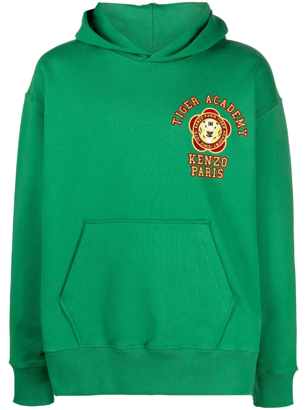 logo-print cotton hoodie - 1