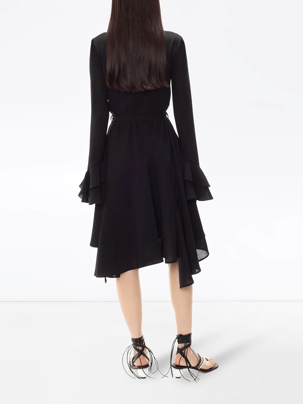 godet ruffled hem dress - 4