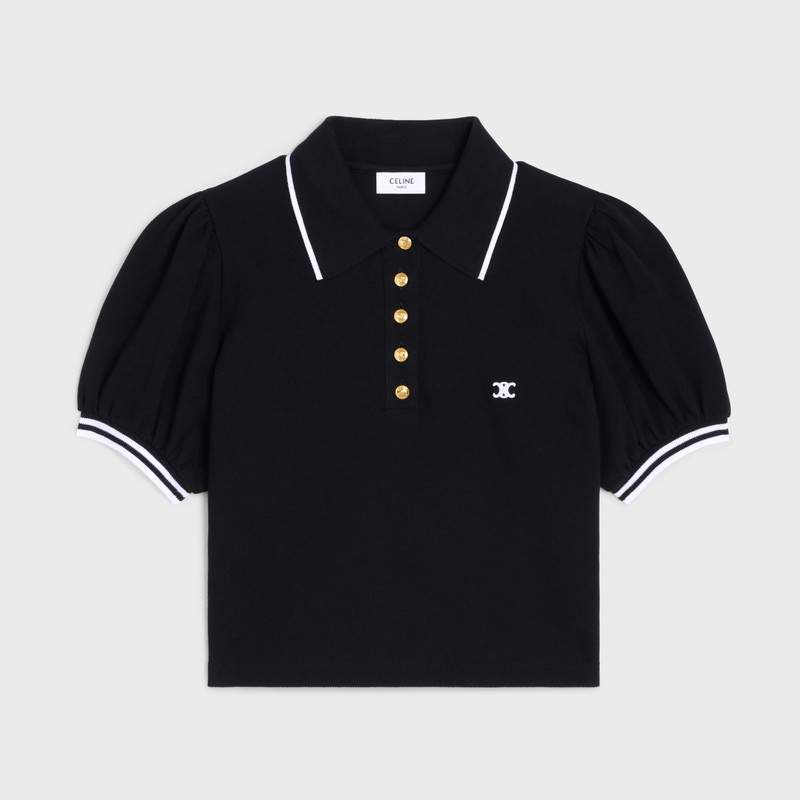 cropped triomphe polo shirt in cotton piqué 1