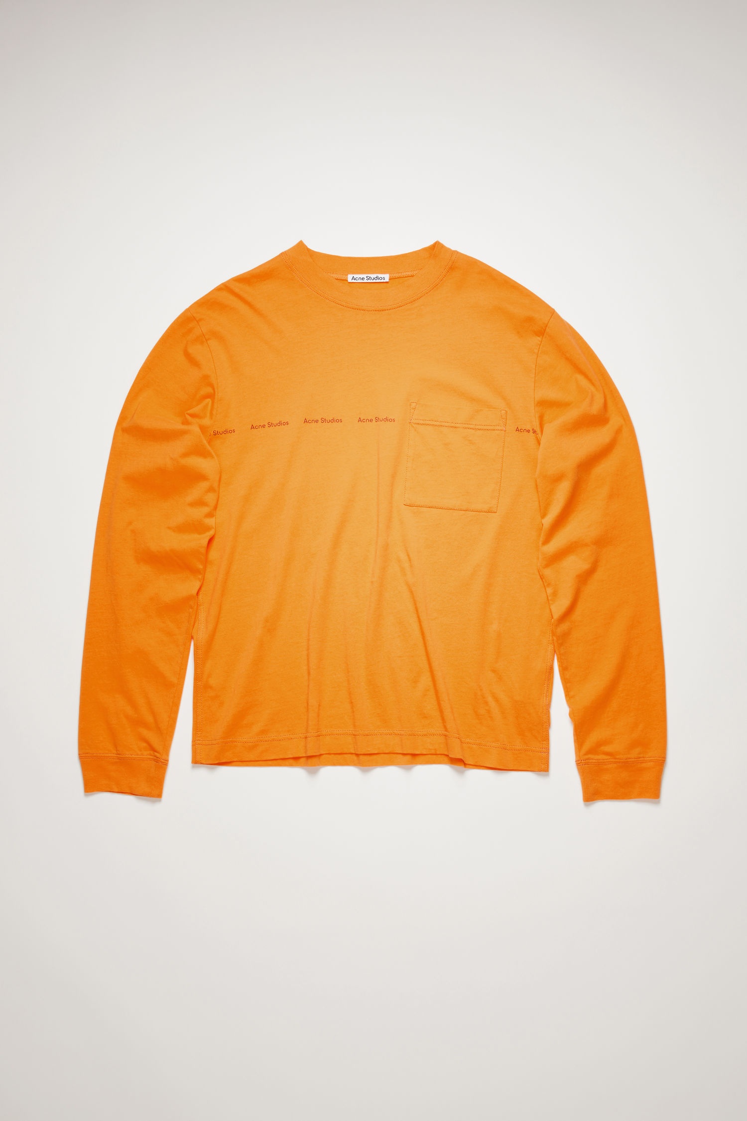 Long sleeved logo print t-shirt peach orange - 1