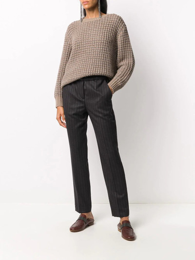 Brunello Cucinelli striped tailored trousers outlook