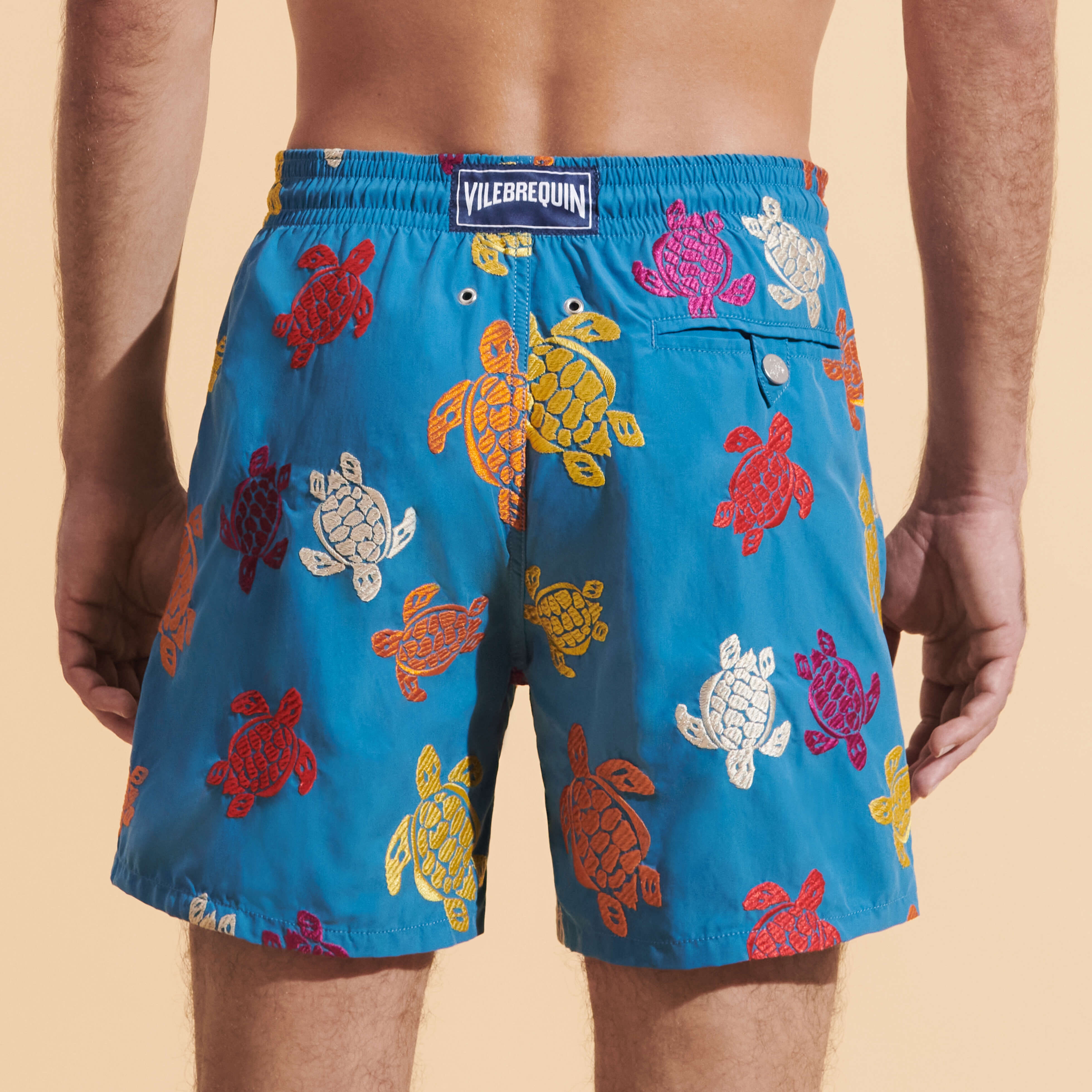 Men Swim Trunks Embroidered Ronde Tortues Multicolores - Limited Edition - 4