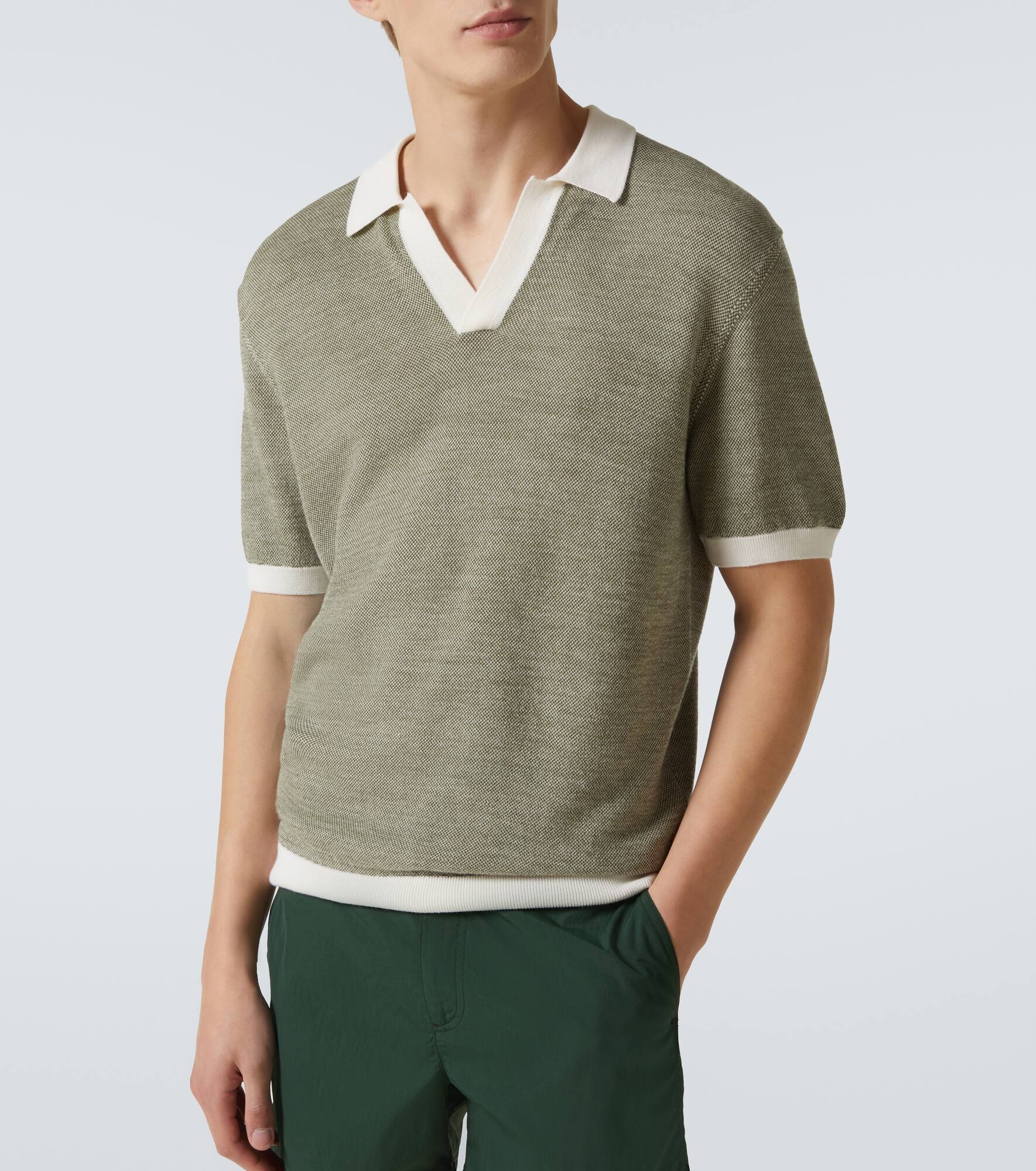 Horton knitted wool and cotton polo shirt - 5