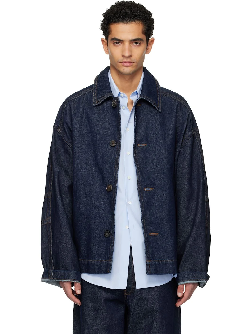 Navy Heavyweight Denim Jacket - 1
