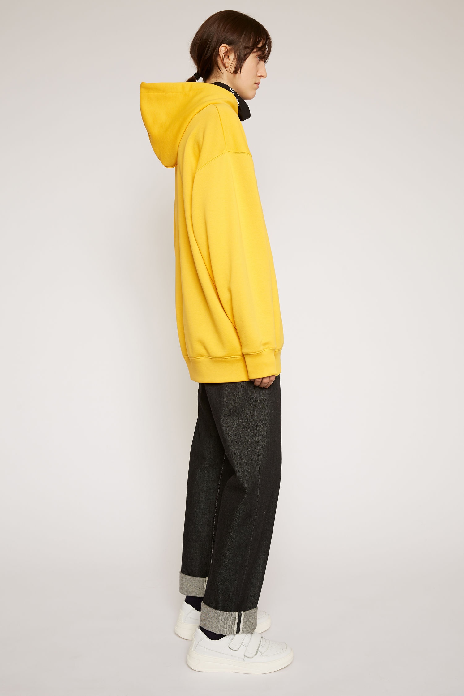 Oversized hooded sweatshirt honey yellow - 3