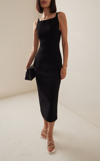 HIGH SPORT Petra Stretch-Cotton Knit Midi Skirt black outlook