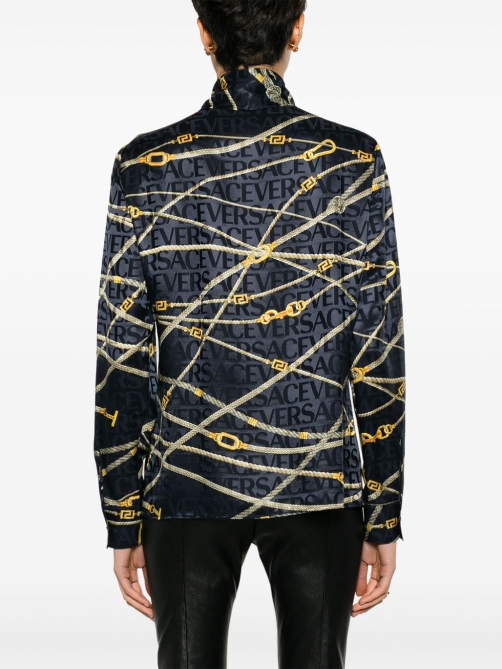rope-print buttoned shirt - 4