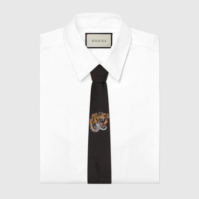 GUCCI Tiger underknot silk tie outlook