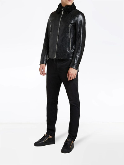 Giuseppe Zanotti Deven crocodile-print leather jacket outlook