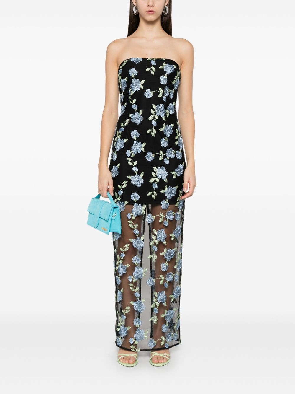 flower mesh maxi dress - 2