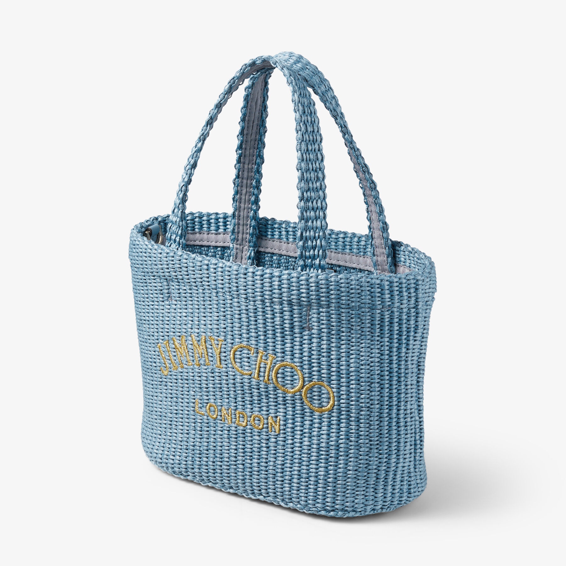 Beach Tote Mini
Smoky Blue Raffia Mini Tote Bag with Jimmy Choo Embroidery - 5
