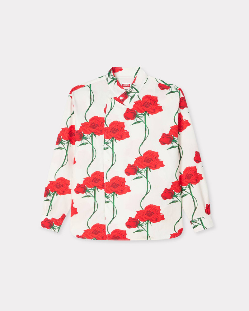 'KENZO Archive Rose' double breasted shirt in cotton 1