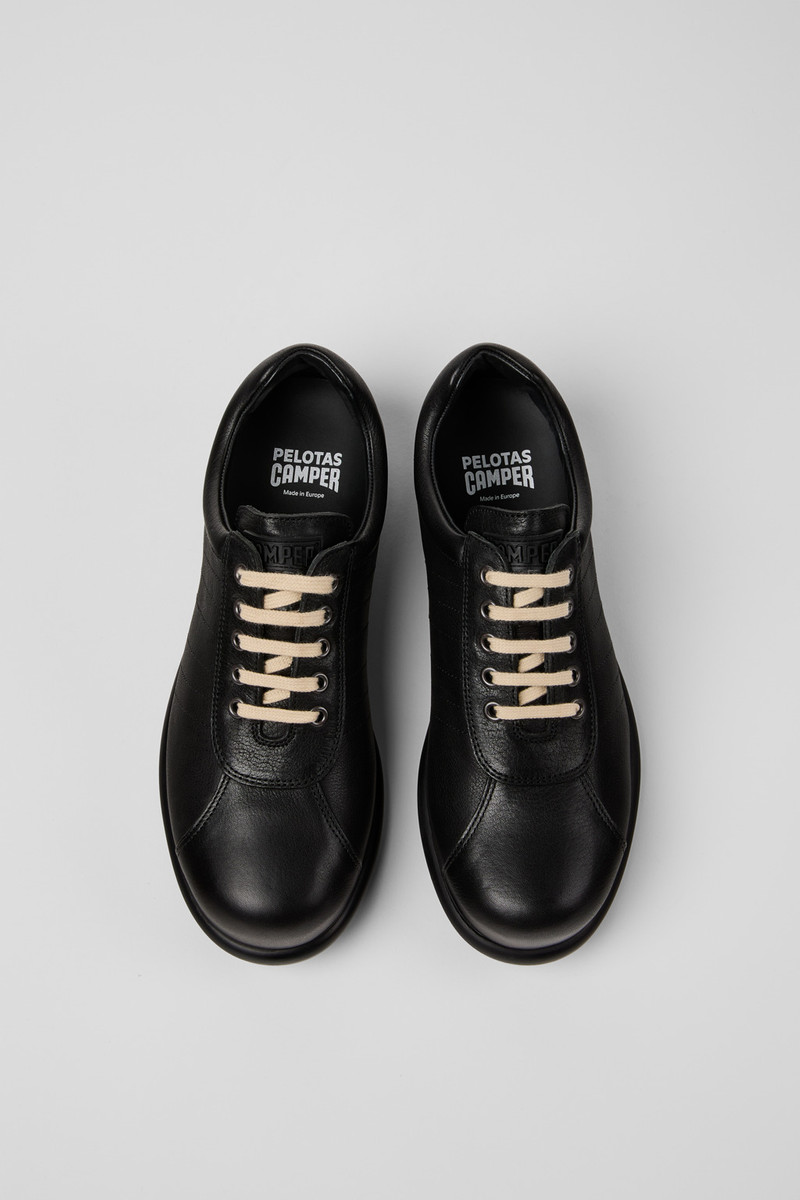 Black Vegetable-Tanned Leather Shoes for Men. 4