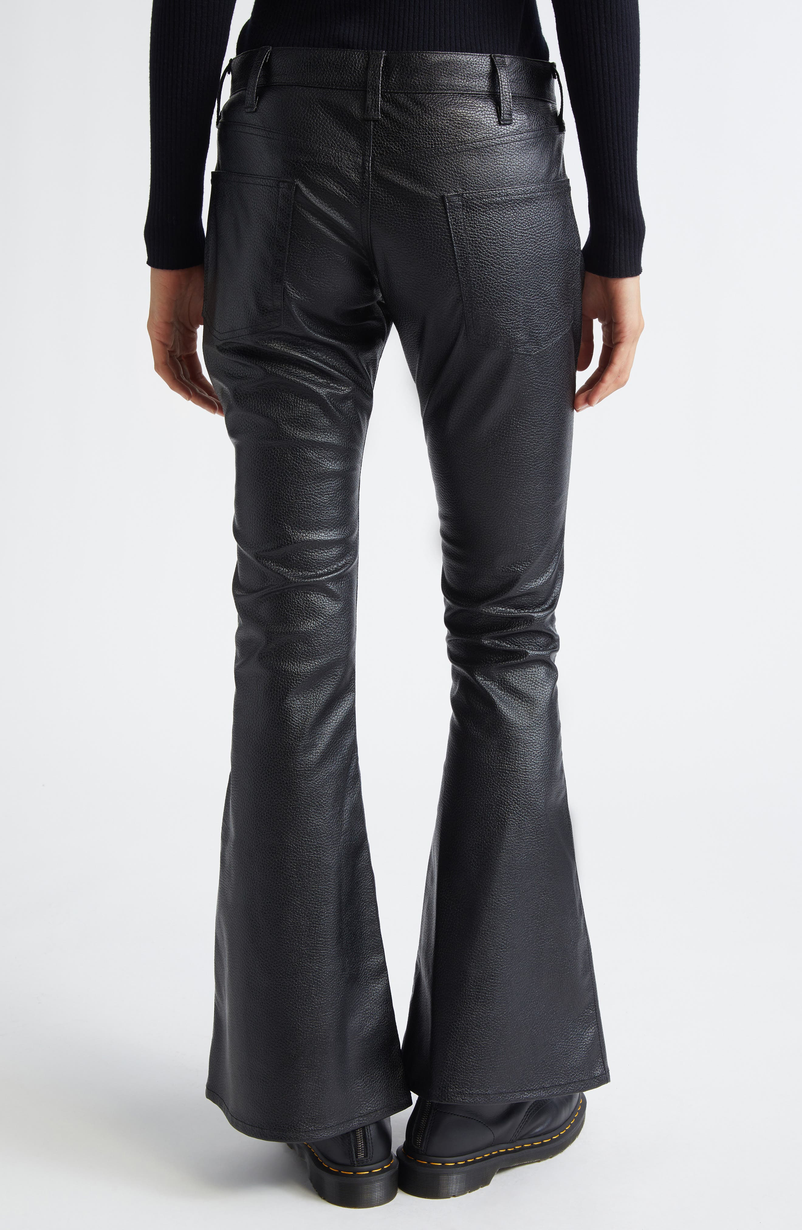 Junya Watanabe Faux Leather Flare Pants in Black at Nordstrom - 2