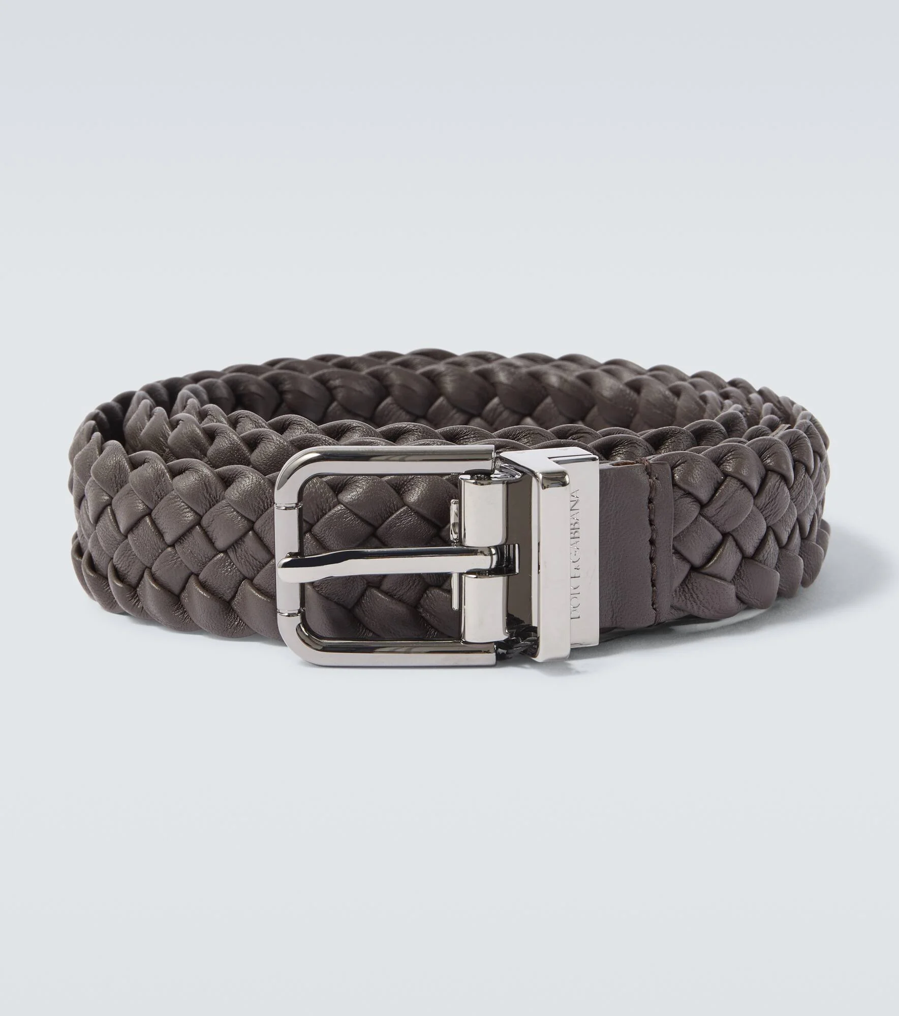 Braided leather belt - 1