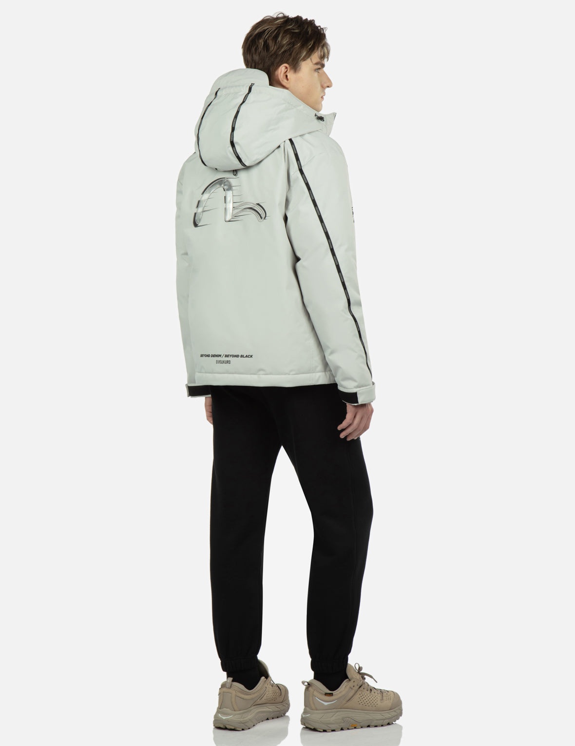Moving Seagull PVC Patch Hooded Down Jacket - 4