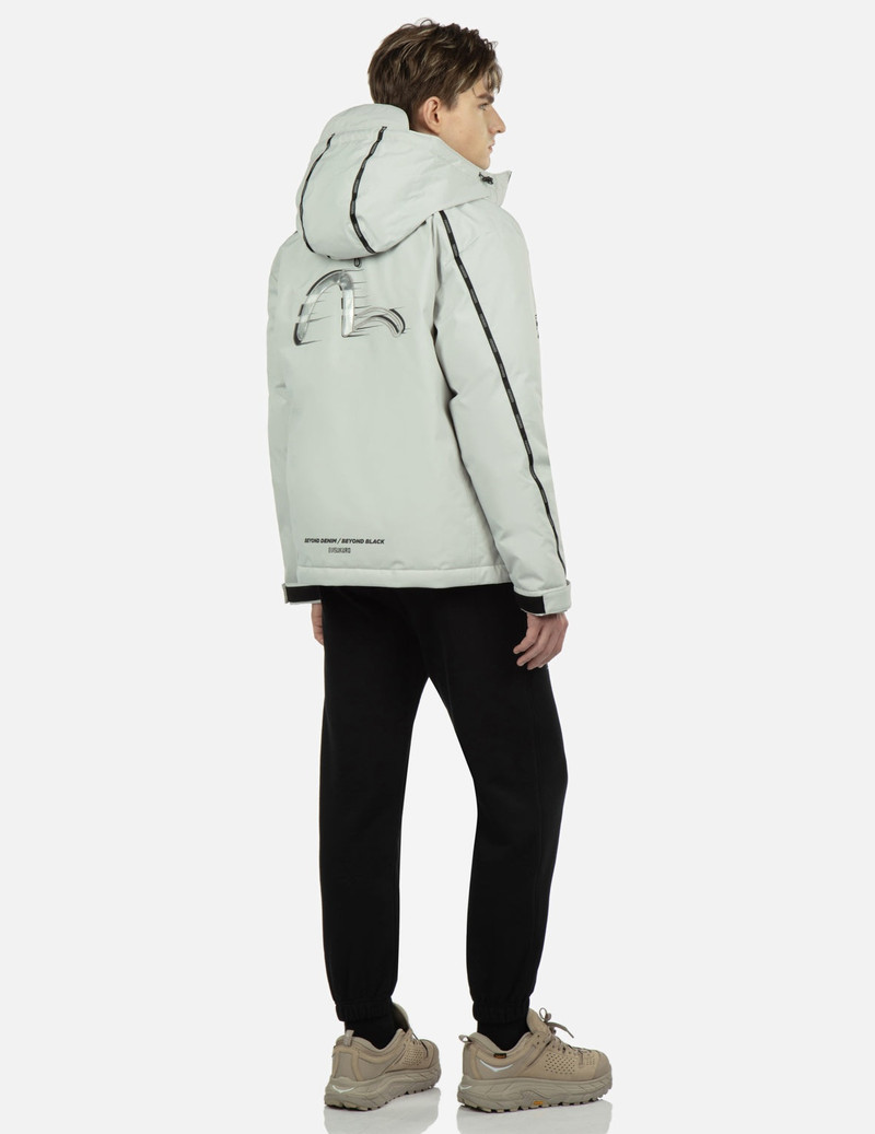 Moving Seagull PVC Patch Hooded Down Jacket 4