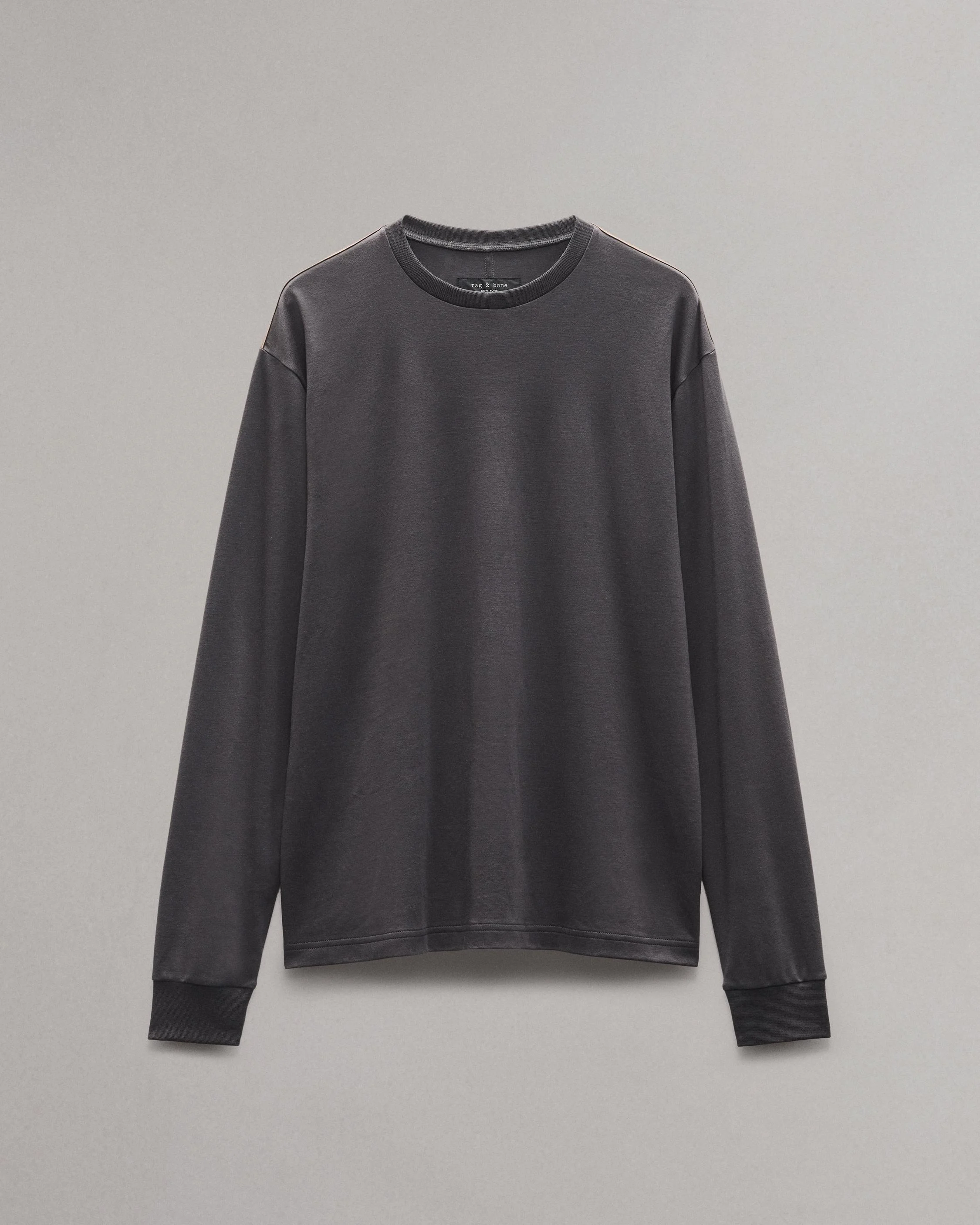 Relaxed Fit Contrast-Trim Cotton Tee - 1