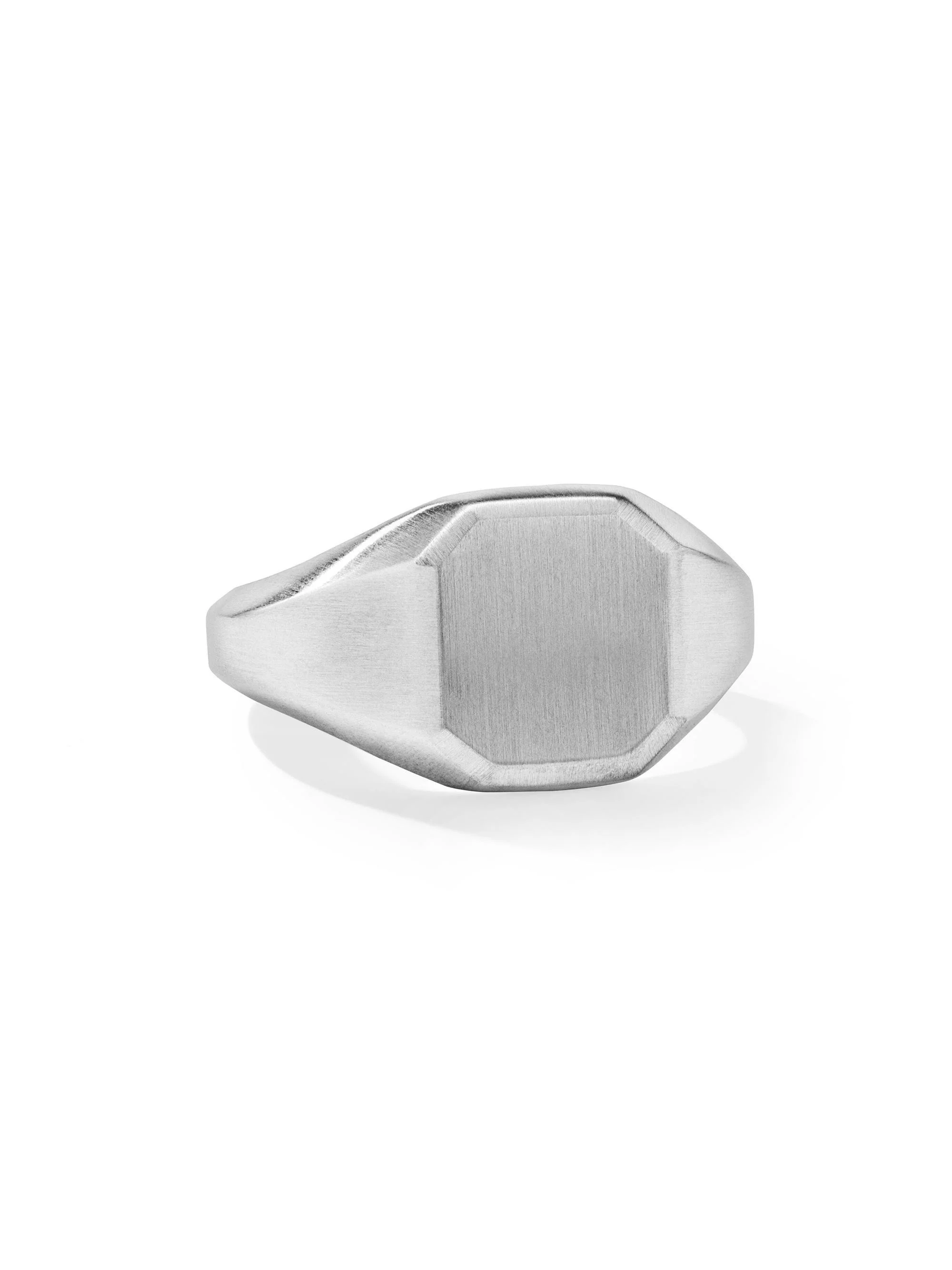 Men's Streamline Signet Ring in Sterling Silver, 14mm - Silver - 1