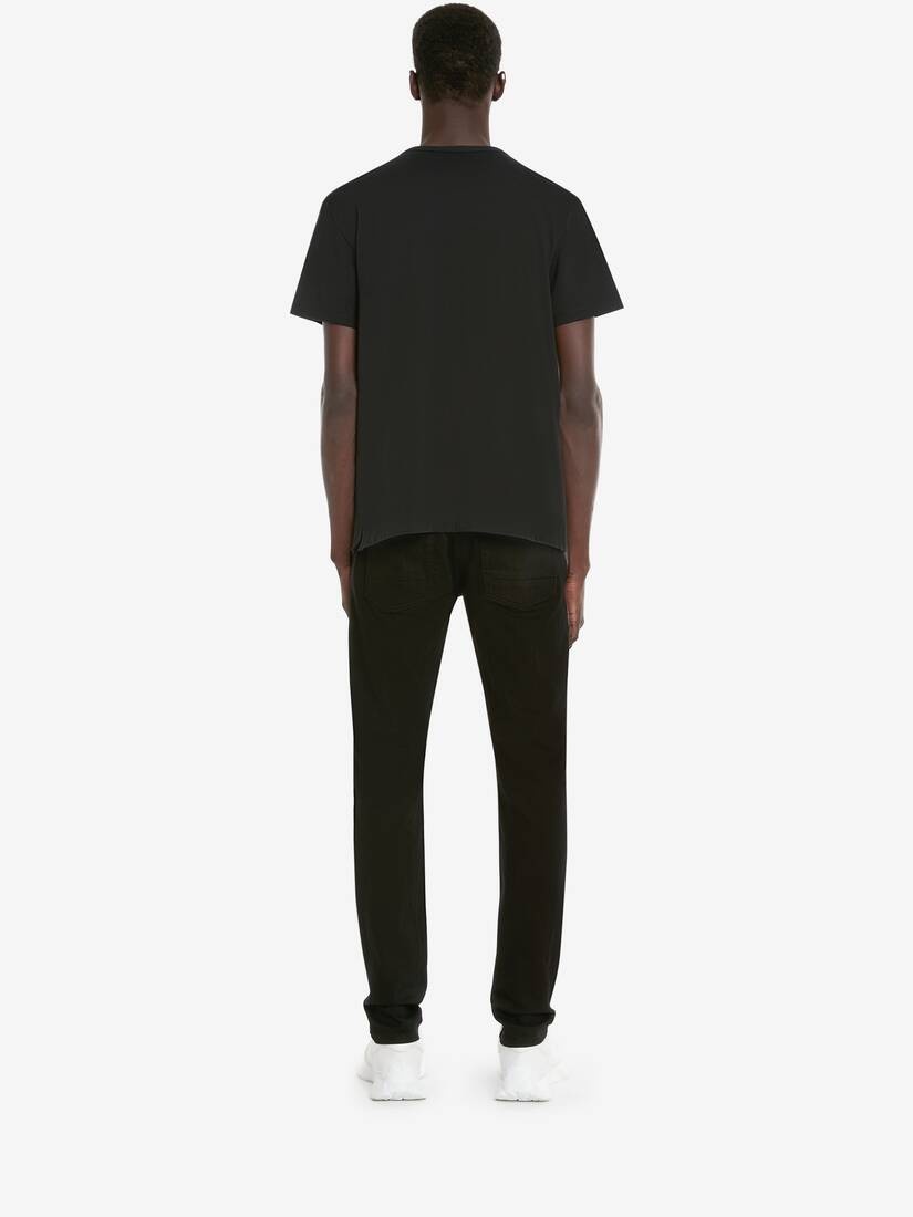 Men's McQueen Graffiti Skull T-shirt in Black - 4