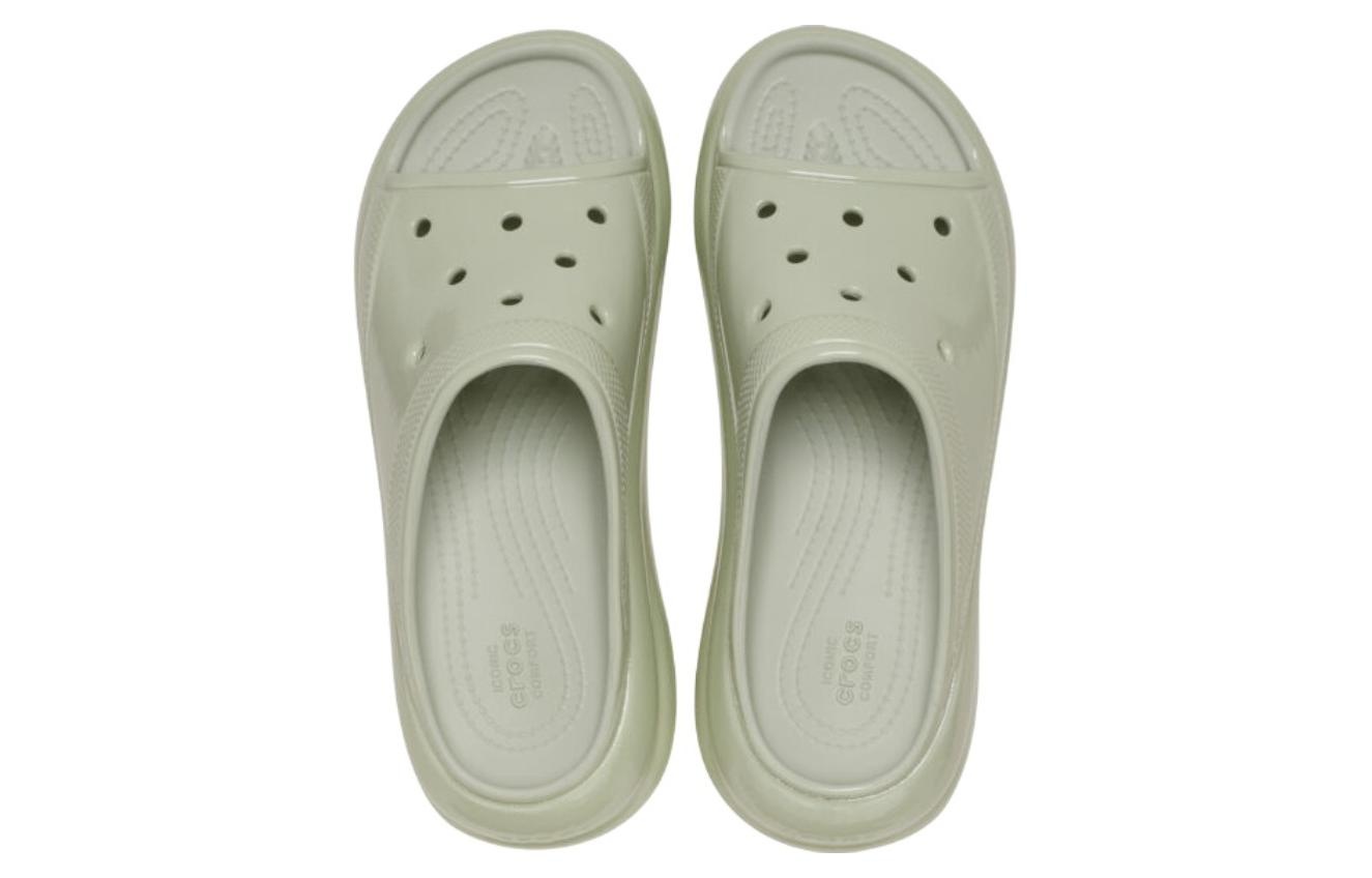 (WMNS) Crocs Crush High Shine Slides 'Light Green' 209648-3VS - 5